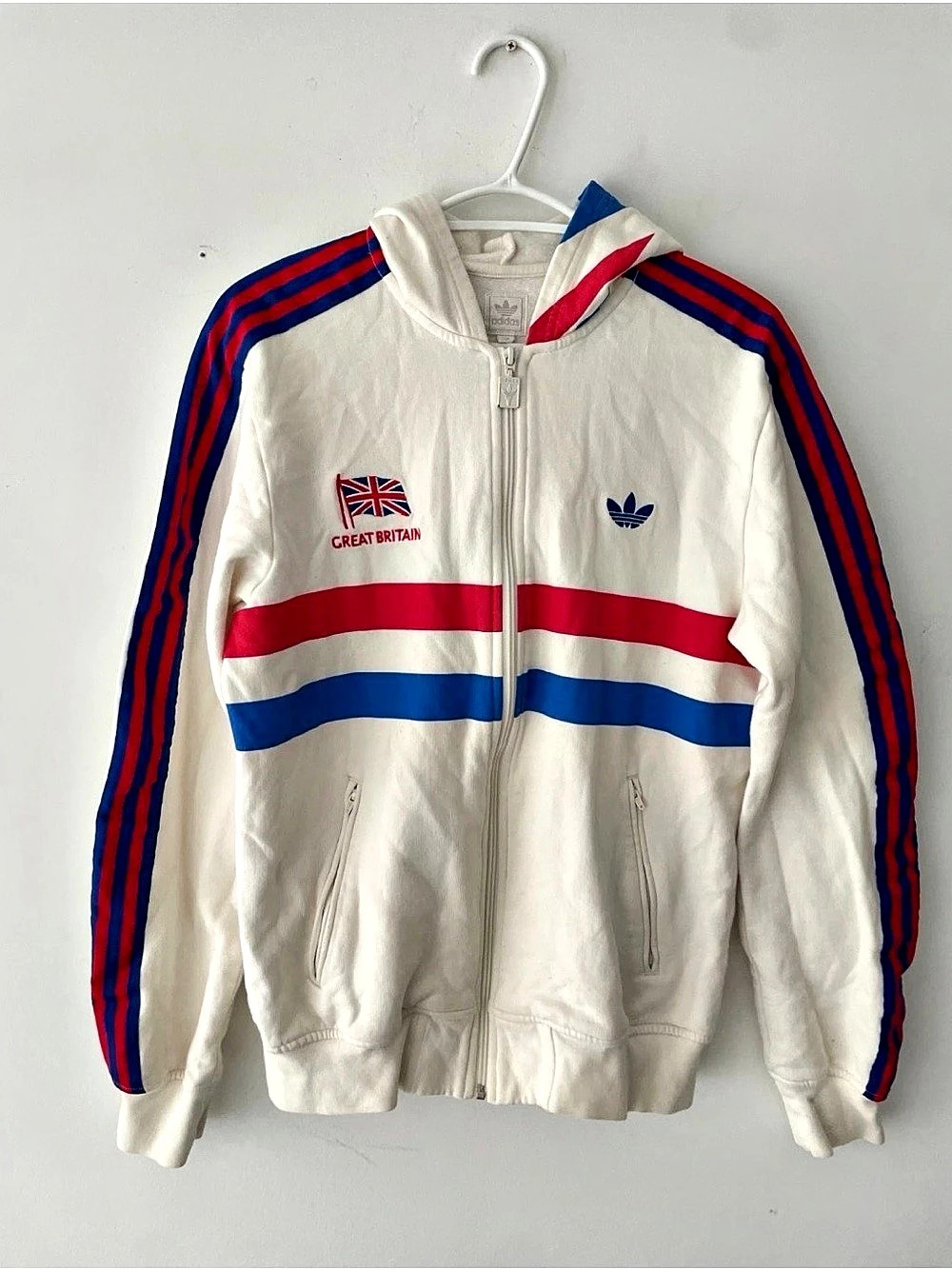 adidas Team GB Podium Full Zip Hoodie Color Block Size Small